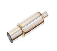 Exhaust Tailpipe 1pc For Car Exhaust Pipe Modification Upgrade Sports Sound Stainless Steel Inline Muffler Tip Tailpipe Car Exhaust Pipe(SiIver 63-89MM)