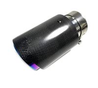 Exhaust Tailpipe 1PC Round Car Exhaust Tip Purple Pipe Glossy Carbon Fiber Plain Muffler Pipe Automobile Parts Exhaust Pipe For BMW End Pipes(67 IN-101MM OUT)