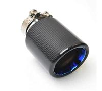 Exhaust Tailpipe 1Pc Single Car Exhaust Tip Blue Pipe Plain Glossy Carbon Bevel Edge Muffler Pipe For E71 For E46 For X5 For F15 End Pipes(48-101MM)