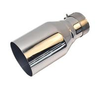 Exhaust Tailpipe 1Pc Universal Stainless Steel Inline Flange Exhaust Pipe Muffler Tip Flat Cut Rear Tailpipe End Throat(54-101mm)