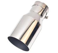 Exhaust Tailpipe 1Pc Universal Stainless Steel Shinny Exhaust Pipe Muffler Tip Flat Cut Horizontal Incision Tube Rear Tailpipe End Throat(57-101MM)