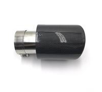 Exhaust Tailpipe 1PCS 60MM IN -101MM OUT Car Exhaust Tail Pipes Glossy Carbon Muffler Tip Tail End Universal Stainless Steel End Pipe(76 IN-89MM OUT)