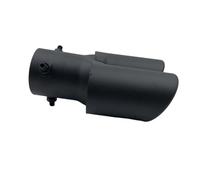 Exhaust Tailpipe 1pcs 63mm Universal Dual Outlet Exhaust Stainless Steel Black Tip Muffler Tail Double Pipe Tube Tips Car Accessories Tailpipe Tube(Black straight)