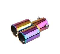 Exhaust Tailpipe 1pcs 63mm Universal Dual Outlet Exhaust Stainless Steel Black Tip Muffler Tail Double Pipe Tube Tips Car Accessories Tailpipe Tube(Colorful straight)