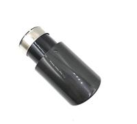 Exhaust Tailpipe 1PCS Car Exhaust Tail Pipes Glossy Carbon Fiber Muffler Tip Tail End Universal Black Stainless Steel End Pipe Car Exhaust Tail End Pipe(51 IN-101MM OUT)