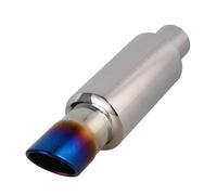 Exhaust Tailpipe 1PCS Universal Car Exhaust Systems Muffler Silver Tip Stainless Pipe Rear Tail Throat Straight Tailpipe Tube(Blued)