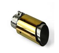 Exhaust Tailpipe 1piece Car Universal Burnt Blue Golden Stainless Steel For Exhaust Pipe Modification Exhaust Muffler Tip Car Exhaust Pipe(Silver In60-0ut101)