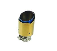 Exhaust Tailpipe 1piece Car Universal Burnt Blue Golden Stainless Steel For Exhaust Pipe Modification Exhaust Muffler Tip Car Exhaust Pipe(Blue In67-0ut101)