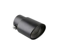 Exhaust Tailpipe 2.5 Inch Exhaust Tips Stainless Steel Carbon Fiber Rear Muffler Tail Pipe Car Accessories Tailpipe Tube(Black straight)