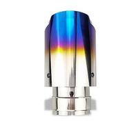 Exhaust Tailpipe 51-63mm Car Auto Vehicle Chrome Exhaust Pipe Tip Muffler Steel Stainless Trim Tail Tube Car Rear Tail Throat Liner(60 IN 101 OUT)