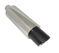 Exhaust Tailpipe 63MM 76MM Car Carbon Fiber Exhaust Pipe Mufflers Tail Universal Stainless Exhaust Systems Racing Muffler Sound Bomb Car Exhaust Tail End Pipe(Silver 63MM)