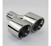 Exhaust Tailpipe Accessories Stainless Steel Black And Bright Face Without Marked Y-type Double Outlet Straight Edge Exhaust Pipe Tailpipe(63MM - 101MM)