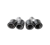 Exhaust Tailpipe Black Carbon Fiber Glossy Muffler Tip Y Shape Double Exit Universal Exhaust Pipe Cars Accessories Nozzle Decoration Tailpipe Tube(OTHER SIZE10)