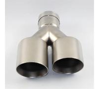 Exhaust Tailpipe Car Accessories Stainless Steel And Bright Face Without Marked Y-type Double Outlet Straight Edge Exhaust Pipe Tailpipe(60 out 76mm)