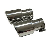 Exhaust Tailpipe Car Attachment Exhaust Pipe Tail Muffler Universal Stainless Steel Straight Edge Flared Silver Rear Tailpipe End Throat(70mm-101mm)