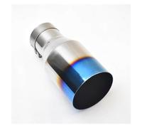 Exhaust Tailpipe Car End Pipes Auto Round Exhaust Muffler Tip 1 To 2 Dual Pipe Chrome Trim Modified 76MM IN -115MM OUT(63MM IN- 89MM OUT)