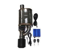 Exhaust Tailpipe Car Exhaust Electric Valve Control Exhaust Pipe Kit Adjustable Valve Angle Silencer Stainless Universal 51 63 70 76 Car Exhaust Tail End Pipe(RIGHT 76MM 2)