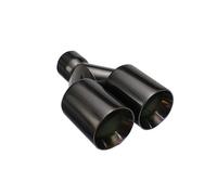 Exhaust Tailpipe Car Exhaust Tail Pipe Interface 51mm 63mm Flat Dual Outlet Universal Stainless Steel Muffler Tips Black Car Muffler Pipe(H0EM20111a)