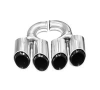 Exhaust Tailpipe Car Exhaust Tip For Cayenne 958 2011 2012 2013 2014 Stainless Steel Quad Muffler Exhaust Tail(Silver Short)