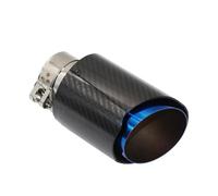 Exhaust Tailpipe Car Glossy Carbon Fiber Muffler Tip Exhaust Pipe Mufflers Nozzle Universal Straight Stainless Blue Car Exhaust Pipe(51mm-101mm)