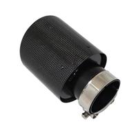 Exhaust Tailpipe Car Glossy Carbon Fiber Muffler Tip Exhaust System Pipe Mufflers Nozzle Universal Crimping Stainless Steel Black Car Exhaust Tail End Pipe(60mm-76mm)