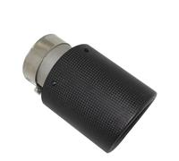 Exhaust Tailpipe Car Matte Carbon Fiber Muffler Tip Exhaust System Pipe Mufflers Nozzle Universal Crimping Stainless Steel Silver Car Exhaust Tail End Pipe(57mm-89mm)