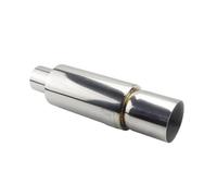 Exhaust Tailpipe Car Motorbike Exhaust Systems Muffler Tip Universal Stainless Steel ID 51MM 57MM 63MM Outlet 90mm Silencer Tail Pipe Car Muffler Pipe(Silver 51mm)