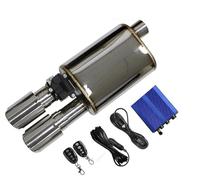 Exhaust Tailpipe Car Silencer Stainless Exhaust Electric Valve Control Exhaust Pipe Kit Adjustable Valve Angle Carbon Nozzle Car Exhaust Tail End Pipe(RIGHT 63MM 1)