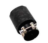 Exhaust Tailpipe Car Smithing Pattern Matte Carbon Fiber Muffler Tip Exhaust System Pipe Mufflers Nozzle Universal Straight Stainless Black Car Exhaust Tail End Pipe(77mm-114mm)