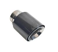Exhaust Tailpipe Carbon Fiber Automobile Tailpipe Modification Double Wall Slant Cut Stainless Steel Exhaust Tail Tips Universal Rear Tailpipe End Throat(IN57-OUT101MM)