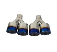 Exhaust Tailpipe Double Exhaust Tip Burnt Blue Stainless Steel Straight Edge Polished Silver Welding Muffler Tail Pipe Car Exhaust Pipe(Other size)