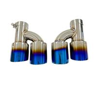 Exhaust Tailpipe Exhaust Pipe Stainless Steel Modified H-shaped 4-outlet Tailpipe Muffler Large Caliber Tail Nozzle Rear Tailpipe End Throat(63mm-101mm)