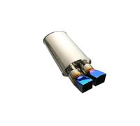 Exhaust Tailpipe Exhaust Rear Muffler Car Systems Square Dual Tips 2.5" Inlet Silence R Universal Trim Tail End Pipe