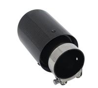 Exhaust Tailpipe Exhaust System Pipe Mufflers Nozzle Universal Crimping Stainless Black Car Glossy Carbon Fiber Muffler Tip Car Exhaust Tail End Pipe(51mm-76mm)