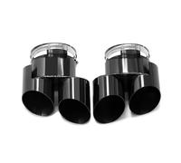 Exhaust Tailpipe Exhaust Tip For BMW G05 X5 G06 X6 Quad Tailpipe Pipe 304 Stainless Steel Black Muffler Nozzle Tailpipe Tailpipe Tube(Black)