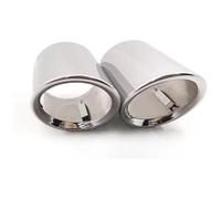 Exhaust Tailpipe For A1 A3 A4 A6 Q3 Q5 Q7 Stainless Steel Car Tip TailPipe Trim 2 Pcs Exhaust Muffler Tips(A3 A4 Silver-1)
