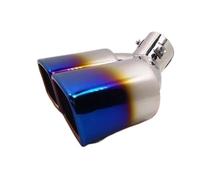 Exhaust Tailpipe For A1 A3 A4 Modified Square Mouth Double Out Car Exhaust Pipe Car Muffler Auto Accessories Tail Throat Liner Tailpipe Tube(Blue 1)
