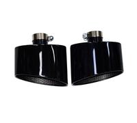 Exhaust Tailpipe For A6 A7 C8 RS6 RS7 2019-2024 Exhaust Pipe Modification Stainless Steel Black Large Bore Universal Muffler Tail Tip Tailpipe Tube(Black B)