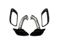 Exhaust Tailpipe For BMW X6 E71 35i 2008-2013 Round Exhaust Pipe Upgrade Muffler Quad Nozzle Tip Head Trim Tail End Pipe(Black A)