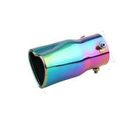 Exhaust Tailpipe Heart Shape Style 2.5 Inch Exhaust Tips Stainless Steel Carbon Fiber Rear Muffler Tail Pipe Car Accessories Car Exhaust Pipe(Colorful straight)