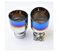 Exhaust Tailpipe Muffler 1 Pc Car Stainless Steel Burnt Blue Exhaust Slashed Muffler Tip Bevel Angled End Pipe(ID 63 OD 89 MM)