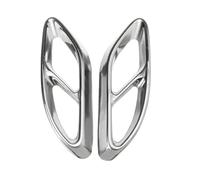 Exhaust Tailpipe Pair Stainless Steel Rear Dual Exhaust Pipe Cover For Benz A Class W176 W177 C177 2015 2016 2017 Trim Tail End Pipe(Silver)