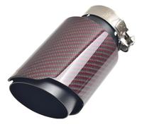 Exhaust Tailpipe Setrs Racing Matt Black Exhaust Pipe Glossy Twill Red Fiber Carbon Car Modified Nozzles Tails Muffler Tip Rear Tailpipe End Throat(63-114mm)