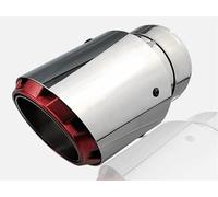 Exhaust Tailpipe Single Out Cool Red And Black Three Layer Aviation Stainless Steel Modified Car Accessories Exhaust Pipe Tail Throat End Pipes(Red)