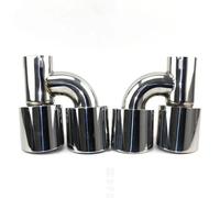 Exhaust Tailpipe Stainless Steel And Bright Face Without Marked H-type Double Outlet Straight Edge Exhaust Pipe Tailpipe Accessories(60mm out 89mm)