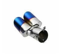 Exhaust Tailpipe Stainless Steel Dual Exhaust Valve Pipes Tail Throat Muffler Car Rear Tailpipe Silencer Blue Polished Universal Car Accessories