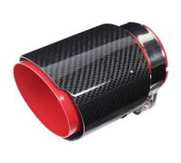 Exhaust Tailpipe Stainless Steel Exhaust Tailpipe Smooth Carbon Fibre Red Straight Through Pipe 3.1 Inch Intake Port 4 Inch Exhaust Port Suitable for Multiple Vehicle Models