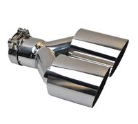Exhaust Tailpipe Stainless Steel Muffler Double Tube Exhaust Tail Pipe Automotive Rear Throat Automotive Parts Tailpipe Tube(IN63-0UT76mm)