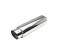 Exhaust Tailpipe Stainless Steel Silence R Muffler 2'' ID To 4.5'' OD Universal System Exhaust Pipe Silver Trim Tail End Pipe