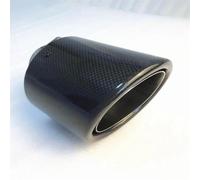 Exhaust Tailpipe Stainless Steel Single Exhaust Pipe Full Carbon Logo Matt Black Cover Muffler Tip Car Universal Modiflcation End Pipes(66-115mm)